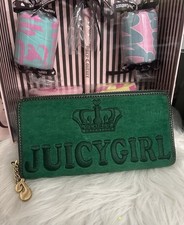 Y2K Vintage 2008 Juicy Couture Kelly Green Velour JUICY GIRL Wallet RARE