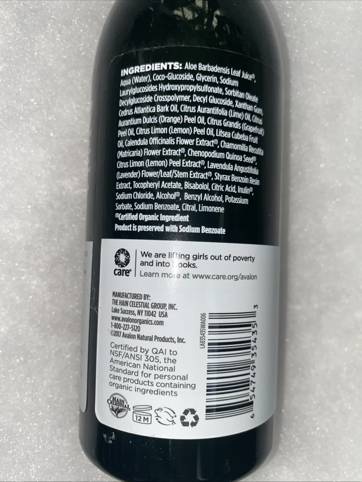 (1) Avalon Organics Glycerin Hand Soap Refreshing Lemon •Vegan & Non-GMO, 12oz - Image 4 of 4