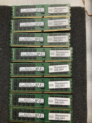 Lot of 8 Samsung 32GB DDR4-2400 ECC RDIMM Cisco UCS-MR-1X322RV-A Server RAM - Image 1 of 2