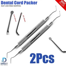 2 Pcs Cord Packer Set Dental Gingival Retraction Instruments Stainless Steel