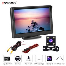 ESSGOO 5" Monitor Rückfahrsystem mit Rückfahrkamera Rückansicht Set Rückansicht