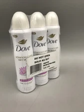 3 Pk Dove Advanced Care Antiperspirant Dry Spray 3.8oz Waterlily Sakura Blossom
