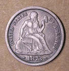 10C 1873 Arrows Seated Liberty Dime XF * AvenueCoin