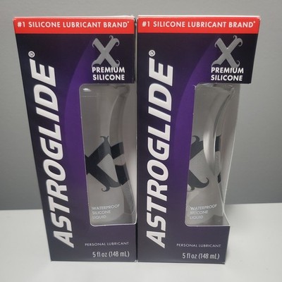 2  Pack 5 oz AstroGlide X Liquid Premium Silicone Personal Lubricant 10oz Total 
