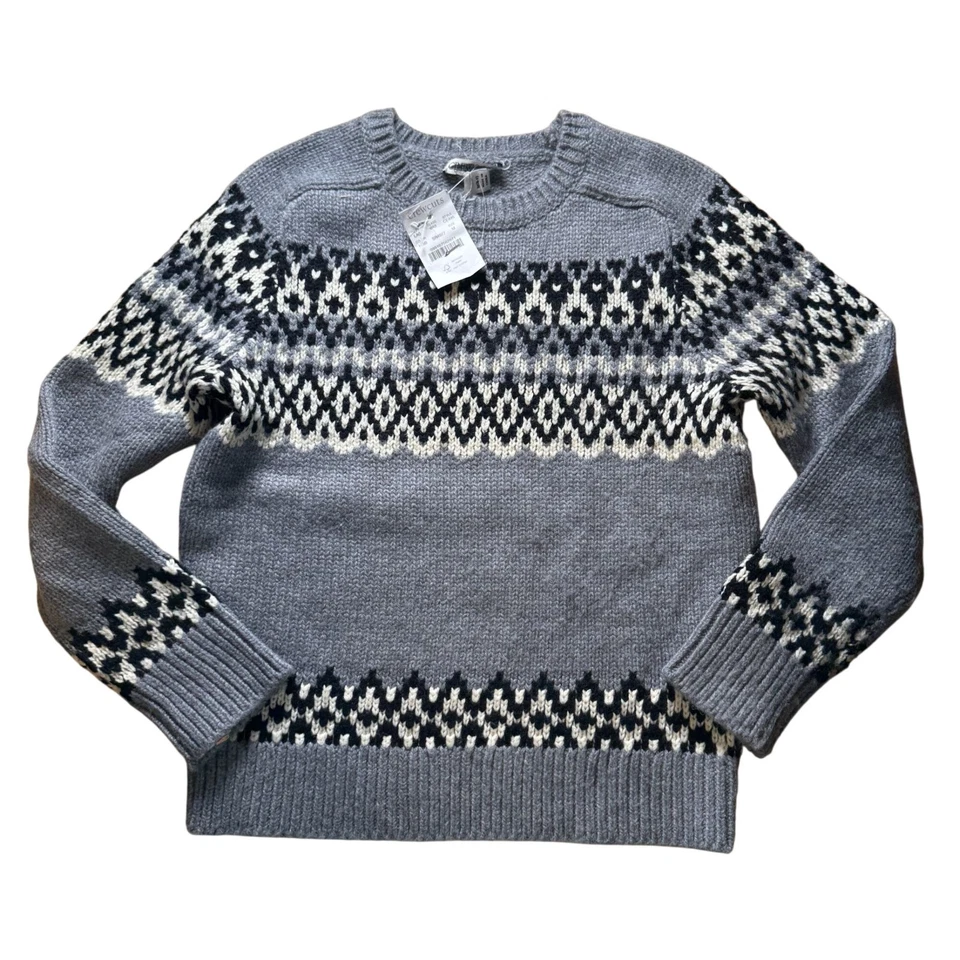 J. Crew Crewcuts Fair Isle Crewneck Wool Blend Sweater Kids' Size Medium NWT! - Image 2 of 4