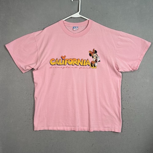 Vintage 90s Disney Land Park California Mickey Mouse T Shirt Adult XL Pink Mens