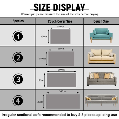 Reemony Sofa Couch Throw Cover Blanket Chenille Decor Lounge Slipcover Protector - Picture 11 of 43