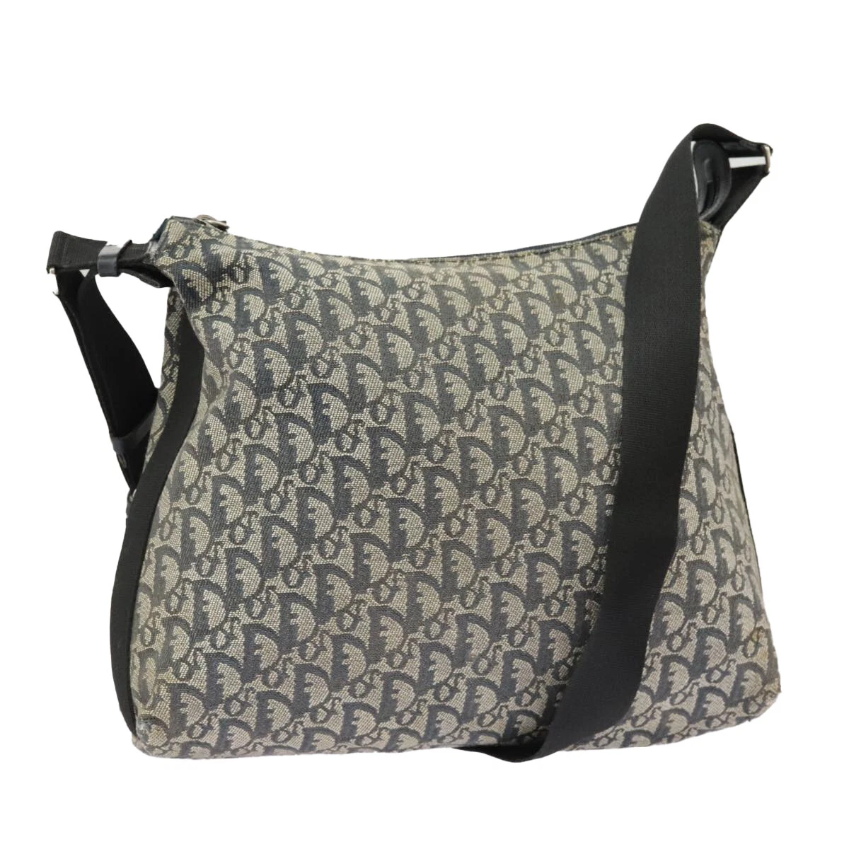 Sac bandoulière Christian Dior trotteur toile marine argent authentique bs19758