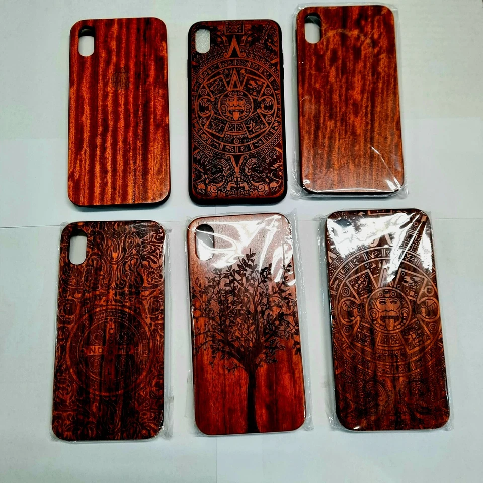 6 fundas de madera de lujo a prueba de golpes para iPhone X MAX Foto 3 de 4