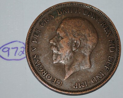 1930 Great Britain 1 Penny George V UK Coin KM #838 Lot #972 | eBay