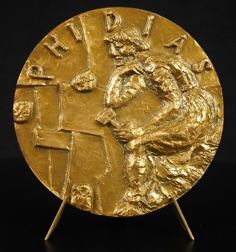 Medaille Phidias Bildhauer Classic Greek Charmidès Antiquariat Bella Raftopoulos