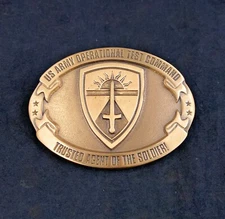 🌟US Army Operational Test Command OTC ATEC Insignia Crest, Brass Belt Buckle