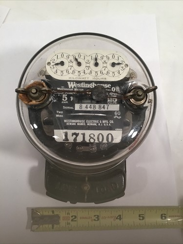 1920’s Westinghouse Type OB Vintage Watthour Meter 5 AMP 115 Volts Single Phase