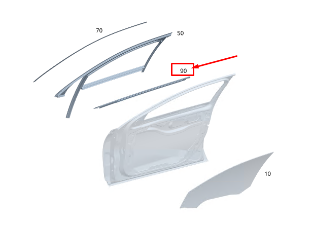 Neu MERCEDES-BENZ S W223 Fensterverkleidungsleiste vorne links außen A2236906303