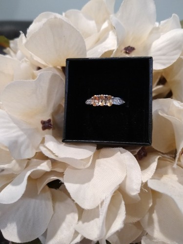 Goldener kaiserlicher Topas, kambodschanischer Zirkon Ring in Plat/SS, Gr. 7. TCW = 0,78 - Bild 3 von 5