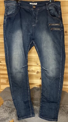 VTG Sublevel Denim Slim Fit Stretchy Distressed Jeans Double Zipper Sz L32 W38