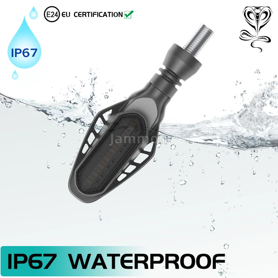 Smoked Universal Motorcycle LED Turn Signal Tail Light Brake Stop Indicator Lamp — 第 4/4 张图片