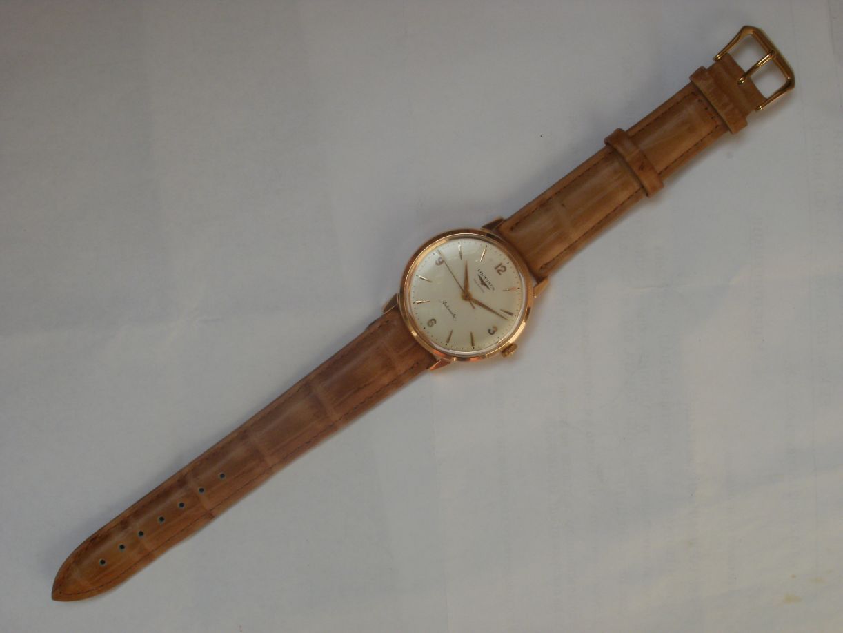 Longines solid rose gold 18K. rare model cal.22AS mechanical vintage wrist watch image 8