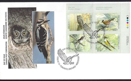 🍁Canada  #1713a URpb    "Birds of  Canada"    Fine Used  1998  First Day Cover