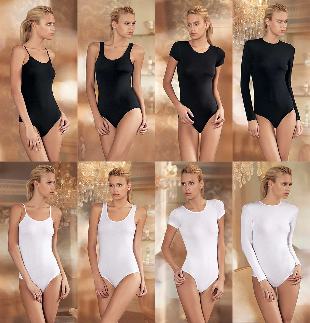 Evoni Damen Body Langarmbody Blickdicht Thermobody für Frauen