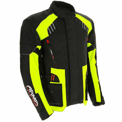 ARMR Kiso 2 Waterproof Touring Motorcycle Jacket Thermal Motorbike Coat Blk/Fluo - Afbeelding 1 van 4