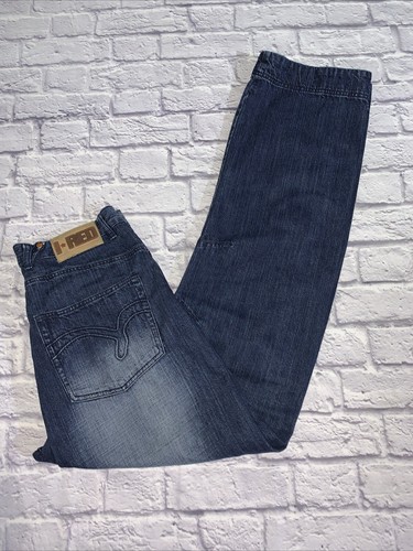 Indigo Red Men's 36x34 Jeans Lux Industrial Baggy Blue Denim - 第 2/12 張圖片