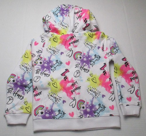 New Girls Size 4 Extremely Me Hand Writing Full Zip Hoodie - Picture 2 of 2