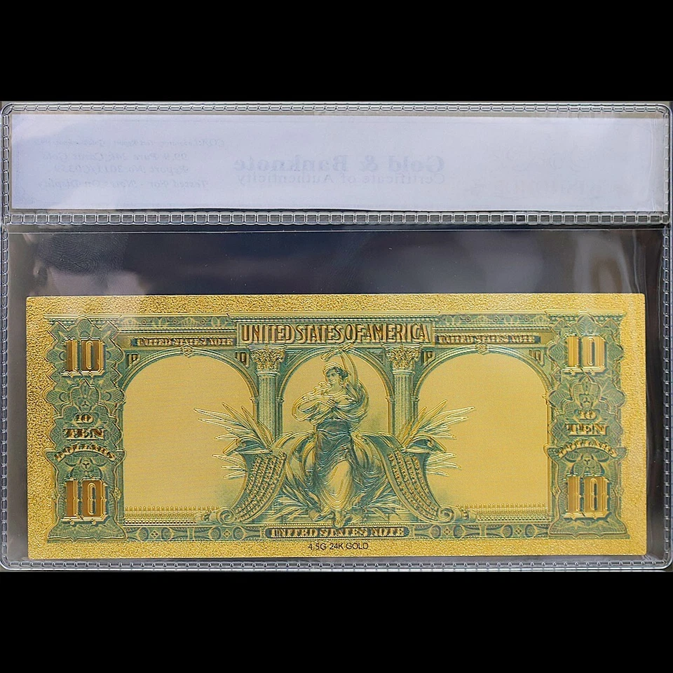 Gold 1901 $10 Ten Dollars Banknote Collectible with Bag & Certificate - Image 2 of 2