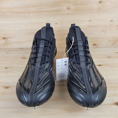 ADIDAS ADIZERO 12.0 FOOTBALL CLEATS MENS SIZE 9 TRIPLE BLACK GW5060 - Picture 3 of 5