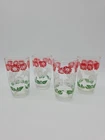 Vtg 1930s Hazel Atlas Kraft Swanky Swigs Juice Glasses Floral 4 Oz Set of 4