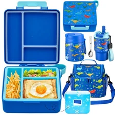 Pawtong Lunch Box Set with Bento Box Container 17OZ Stainless Steel Food Soup...
