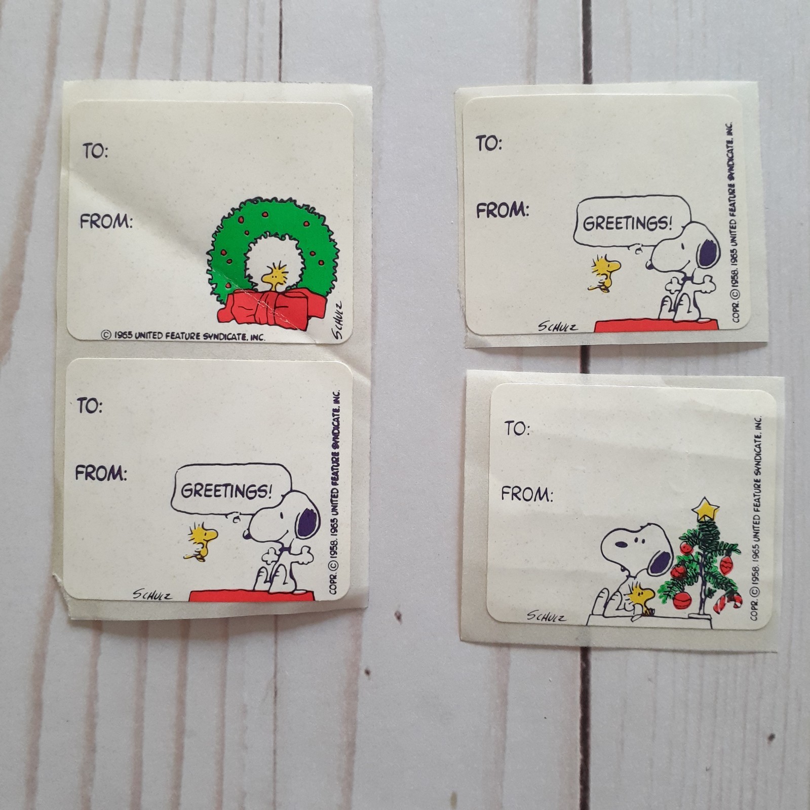 Vintage Christmas Gift Tags - Snoopy, TMNT, Minnie Mouse, Goofy, Big Bird