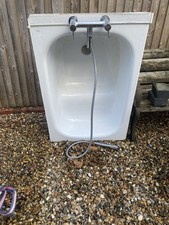 Steel Bath Tub / Shower Tray, Small Compact 100cm Length