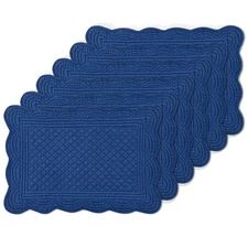 6 PC Quilted Placemats 18"X13"Extra Large Cotton Placemats Set of 6 100% Cott...