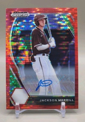 Jackson Merrill 2021 Prizm Draft Picks FOTL Red Pulsar Prizm Auto 10/11, #PDP27