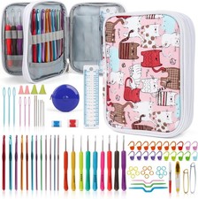 Ultimate Ergonomic Crochet Hooks Kit with Accessories - 85-Piece, Travel Ready