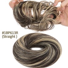 100% Remy Messy ECHTHAAR Dutt Clip In Hair Bun Haargummi Zopf Scrunchie Haarteil