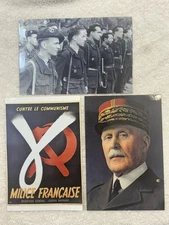 WWII WW2 VICHY MILICE FRANCAISE MARSHAL PETAIN PHOTO COPIS - SET