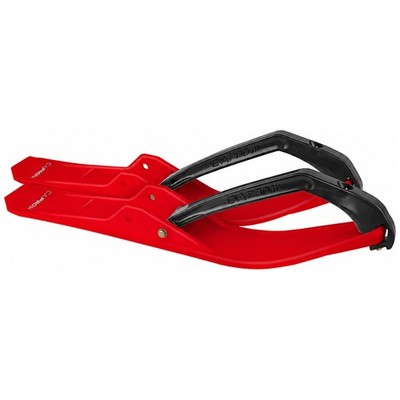 Pair of Red C&A Pro MINI Snowmobile Skis W/Black C&A Pro Loops