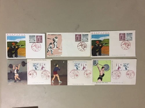 Six Japan SPORT fdc.Each three same stamps,diff pictures