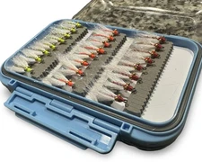 24 PCS Crazy Charlie Fly Fishing Kit with Fly Box for Bonefish, Permit, Stripers