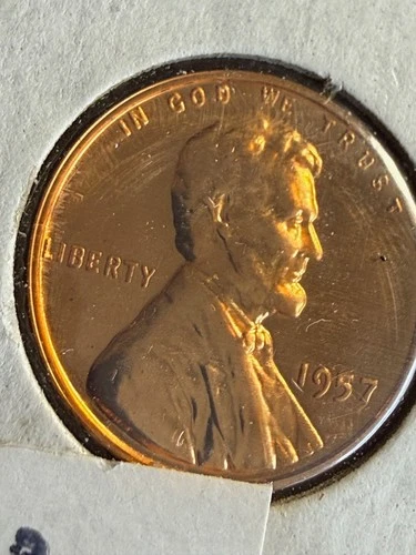 1957 Proof Lincoln Wheat Cent Penny 1c BU RD Uncirculated ESTATE COIN 5152