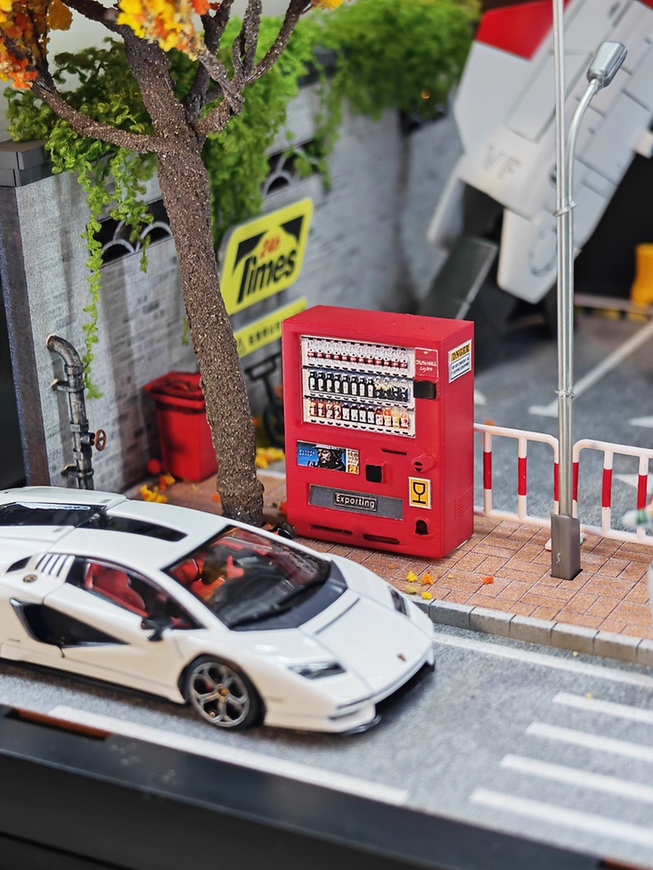 Diorama 1/64 Vending Machine Model Garage Prop City Pipe Scene Model Accessories