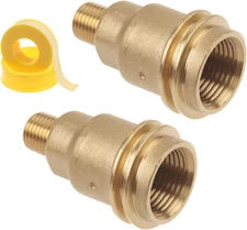 2Pcs Propane Gas Fitting Hose Adapter with 1/4 Inch Pipe Thread and QCC Type 1 M