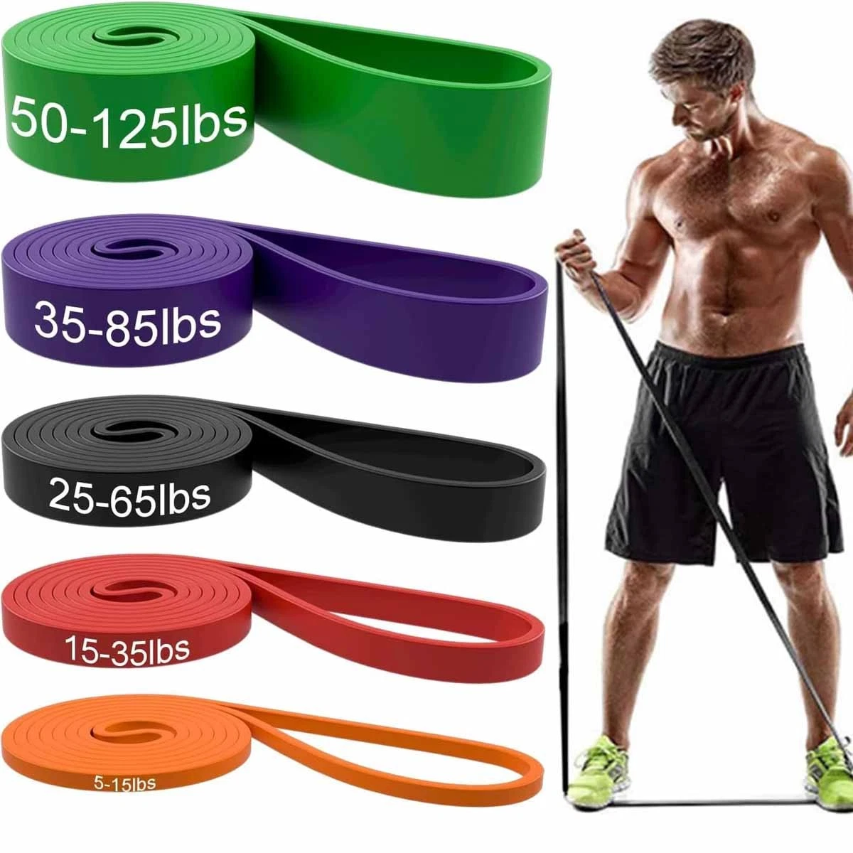 Resistance Bands Loop Set of 5 Exercise Workout Fitness Yoga Booty Band UVA
Opens in a new window or
