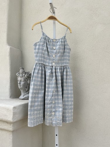 Polo Ralph Lauren Girls Blue Plaid Dress Size 14 Sundress Classic Summer Beach - Picture 8 of 8