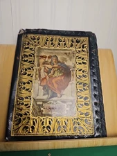 Vintage Hand Tooled Leather Book Or Bible Covers Embossed. Lot of 4w/artwork.