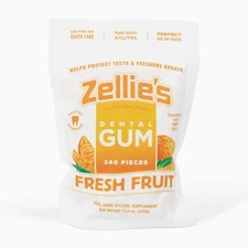 Zellie's | 100% Xylitol Sugar Free Chewing Gum (fresh Fruit, 240 Count (pack Of