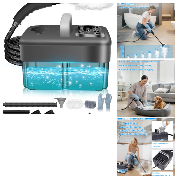 mecmic Dampfreiniger HandgeräT 2500W 1,6L Wassertank 120 C Dampf 10 ZubehöRteile-image