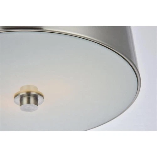 Living District Hazen 2-Light Metal Flush Mount in Burnished Nickel/White - Picture 5 of 5